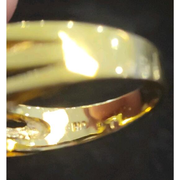 Amethyst Ring Size 10 Gold Plated 925 Sterling Silver Emerald Cut 16mmx12mm & CZ - Picture 5 of 5